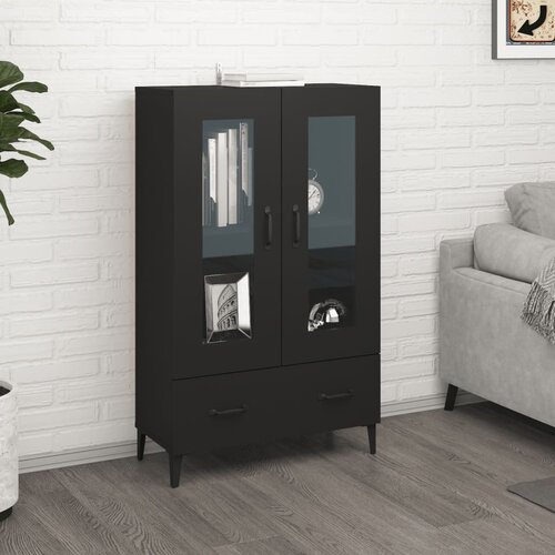 vidaXL Visoka omarica črna 70x31x115 cm inženirski les Cene