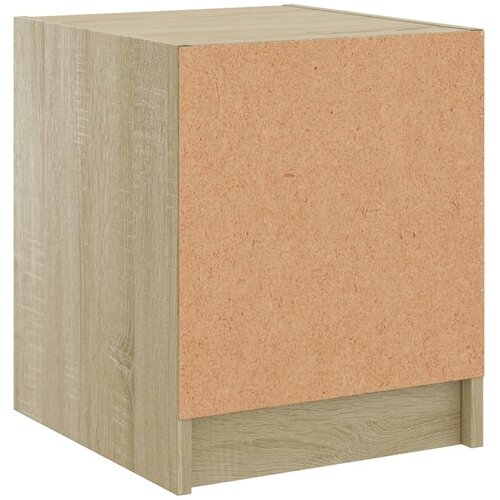  Noćni ormarići staklena vrata 2 kom boja hrasta 35 x 37 x 42 cm Smeđa Slike