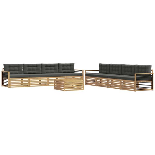 vidaXL Zunanja garnitura za sedenje 9 pcs Bela in antracit Poliester, (5000282355) Cene