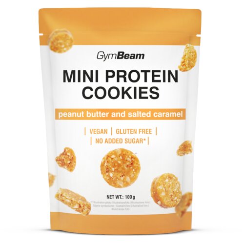 GymBeam Mini Protein Cookies 100 g puter od kikirikija slana karamela Cene