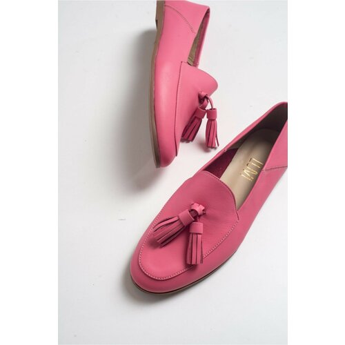 LuviShoes F04 Pink Skin Genuine Leather Shoes Slike