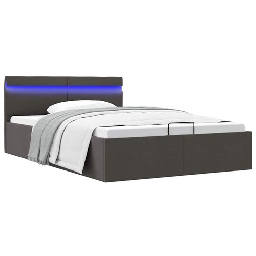 Furnova Dvižni posteljni okvir LED temno sivo blago 140x200 cm, (21938417) Slike