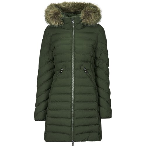 Superdry FUJI HOODED MID FAUSSE FOURRURE Kaki Slike