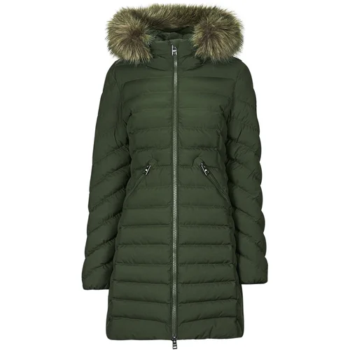 Superdry FUJI HOODED MID FAUSSE FOURRURE Kaki