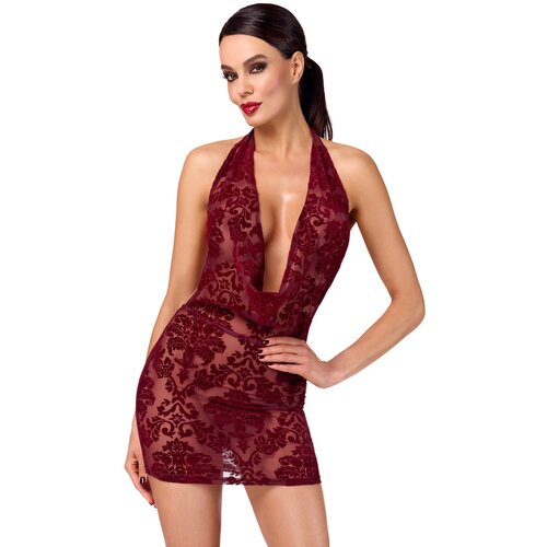Noir Handmade F385 Kink Royal Cascade Mini Dress Burgundy XS Cijene