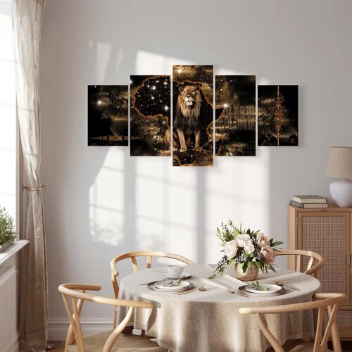  Slika - Golden Lion (5 Parts) Wide 200x100 Standard Slike