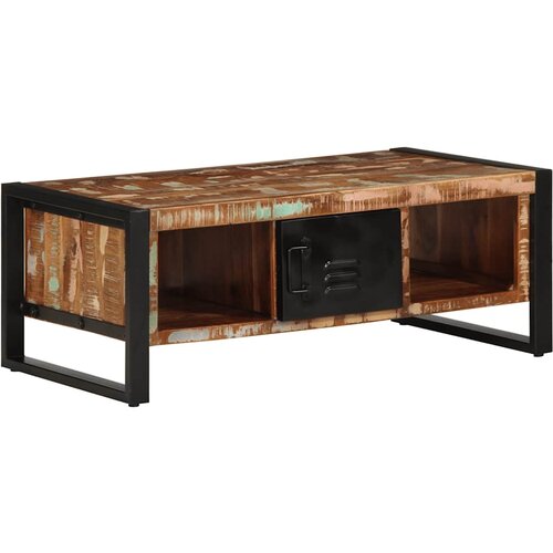 Maison Chic Klubska mizica - kavna mizica - Nizka mizica večbarvna 90x50x36 cm trden predelan les, (21752458) Slike