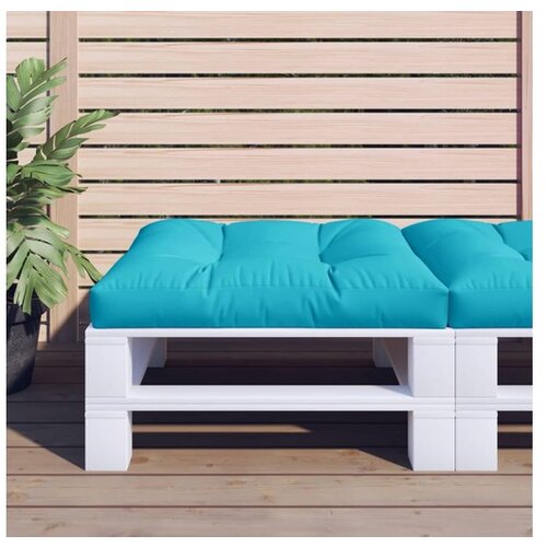 VidaXL Blazina za kavc iz palet turkizna 80x80x12 cm blago Slike