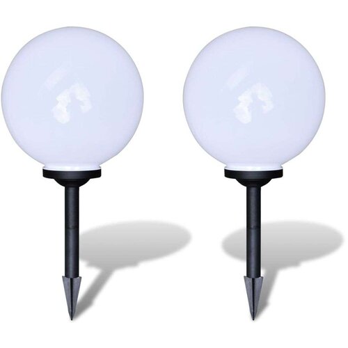 VidaXL vrtne solarne led okrogle lučke 30cm za osvetlitev poti 2kosa s konico Slike