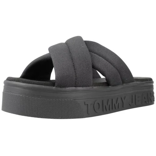 Tommy Jeans Sandali & Odprti čevlji TJW LETTERING FLATFORM Črna