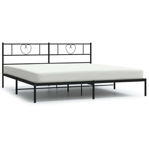 VidaXL metalni okvir za krevet s uzglavljem crni 180x200 cm Slike