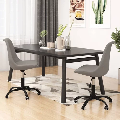 vidaXL Vrtljivi jedilni stoli 2 kosa svetlo sivo blago, (20700672)