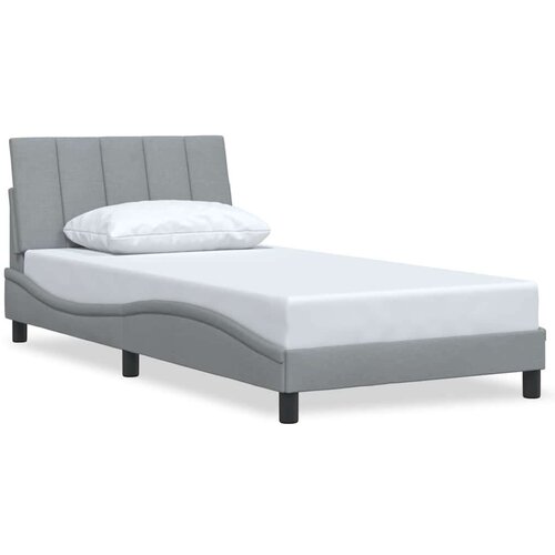 VidaXL Okvir kreveta bez madraca svjetlosivi 100x200 cm od tkanine Slike