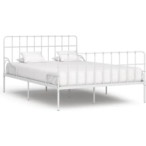  za krevet s podnicama bijeli metalni 120 x 200 cm
