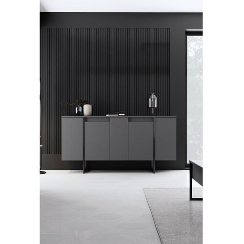 Kalune Design Luxe Komoda, Sivo-Crna Slike