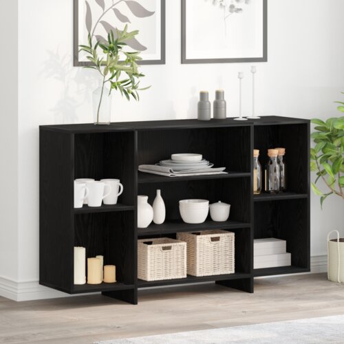 VidaXL s policom Crni hrast 120 x 30 x 75 cm Konstruirano drvo Slike