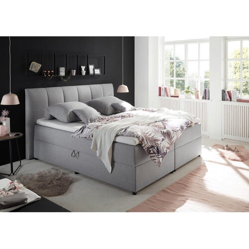 MID.YOU POSTELJA BOXSPRING 180 cm x 200 cm , tekstil siva Cene