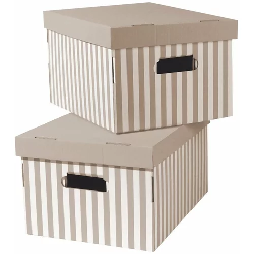 Compactor Kartonske kutije za pohranu u setu 2 kom s poklopcem Stripes –