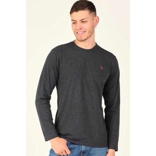 Dewberry T8588 BIKE COLLAR MEN'S SWEATSHIRT-DARK ANTHRACIC Cene