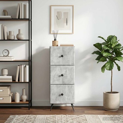  Ormar s ladicama Betonska siva 33 x 34,5 x 90 cm Slike