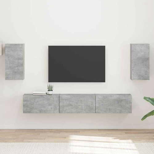  Set TV komoda Zidne 3 pcs Betonski sivi Konstruirano drvo Cijene