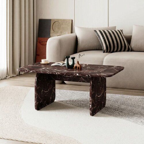 Hanah home klub sto Pietra, 100 cm, crveni mermer Cene