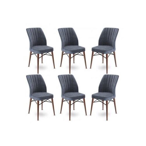 Hanah home Set od 6 trpezarijskih stolica Flex sivo-smeđe boje Cene