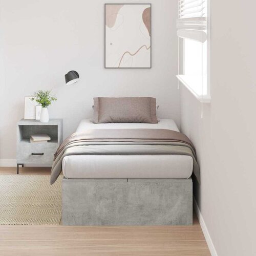  Krevet s ladicama Betonski sivi 100 x 200 cm Konstruirano drvo Cijene