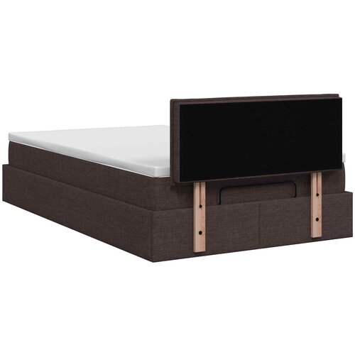  Krevet od pjene s madracem i LED-om Tamno smeđa 120 x 190 cm Slike
