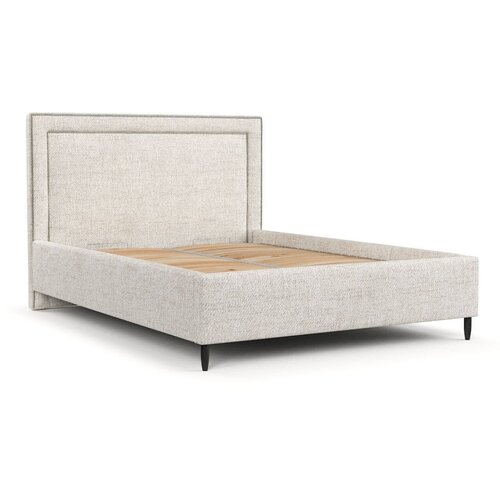 Maison de R&amp;ecirc;ve Kremno bela oblazinjena zakonska postelja s prostorom za shranjevanje z letvenim dnom 180x200 cm Baleine &amp;ndash; Slike