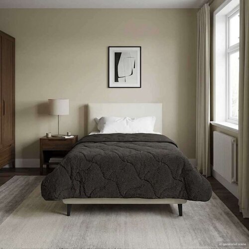  Zimska pokrivača Antracit 155 x 220 cm Mikrofibra i teddy flis Slike