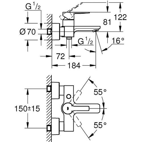 Grohe Lineare baterija za kadu 33849AL1 Cene