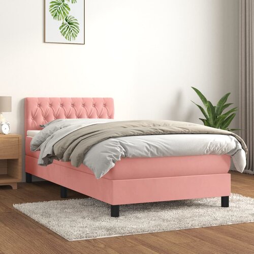 Box spring krevet s madracem ružičasti 90x200 cm bar&scaron;unasti Cijene