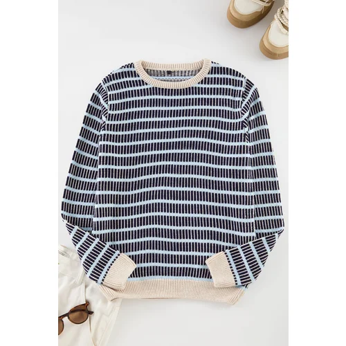 Trendyol Multicolored Regular Crew Neck Ethnic Knitwear Sweater