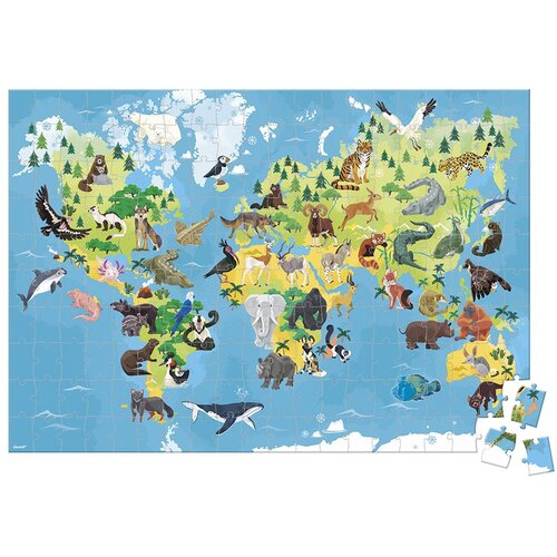 Janod Puzzle Ugrožene životinje - 200 delova Slike