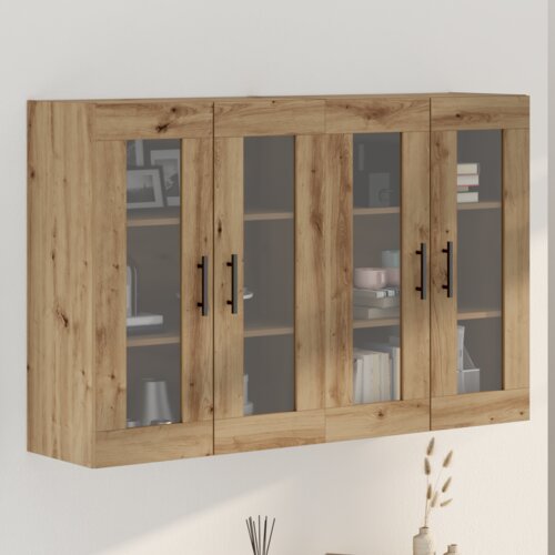  Ogreti omarice 2 pcs Artisan hrast in črna 69,5 x 34 x 90 cm Slike