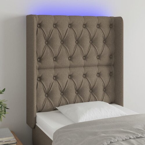 LED uzglavlje smeđesivo 83 x 16 x 118/128 cm od tkanine Cijene