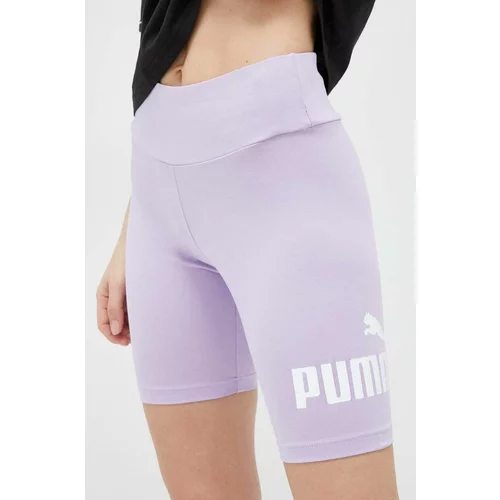 Puma Kratke hlače za žene, boja: ljubičasta, s tiskom, visoki struk