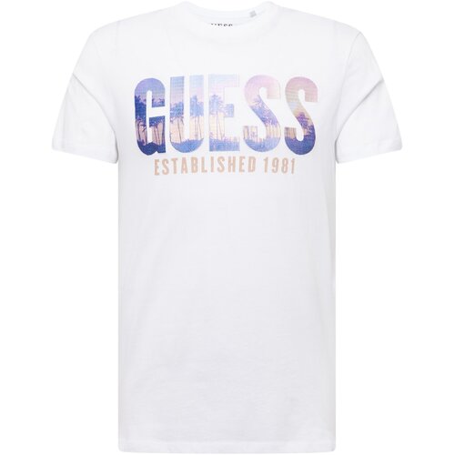 Guess Majica &amp;#039;CITY OF PALMS&amp;#039; ljubičasto plava / ros&amp;eacute; / bijela Slike