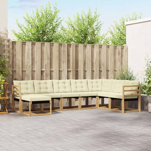  Set vanjskih sofa 8 kom. Bijela i krem Smeđa 304 x 185,5 x 73 cm Slike