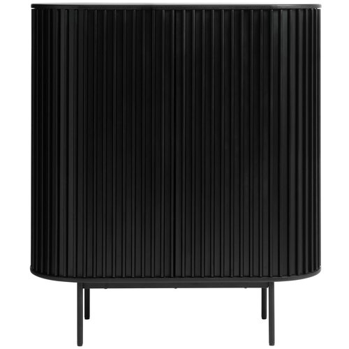 Unique Furniture Črna omarica v hrastovem dekorju 125x110 cm Siena &amp;ndash; Slike