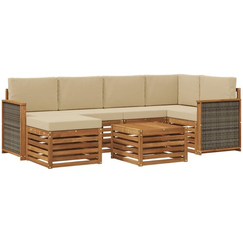  Set vanjskih sofa 6 kom. Prirodna Slike