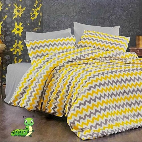 Gusenica posteljina žuto siva - 140x220 Cene