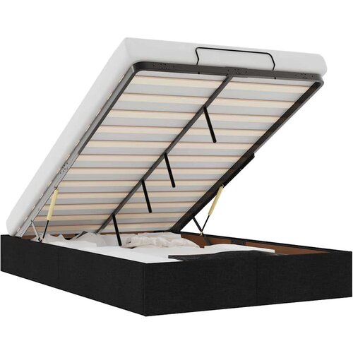 VidaXL otomanski okvir kreveta bez madraca crni 120x190 cm od tkanine Slike