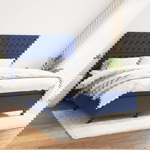  The Living Store Box spring postelja z vzmetnico modra 140x200 cm blago - Box Spring Postelja, (21444407) Slike