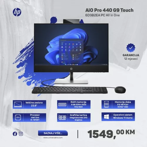  Računar HP AiO Pro 440 G9 Touch 6D3B2EA