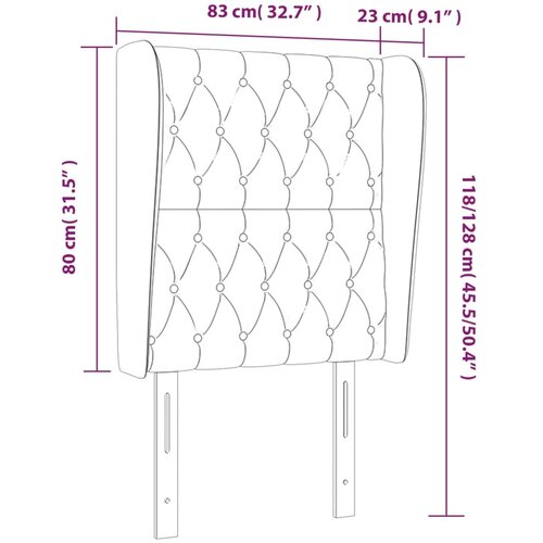  Uzglavlje s u&amp;scaron;ima svjetlosivo 83 x 23 x 118/128 cm od tkanine Slike