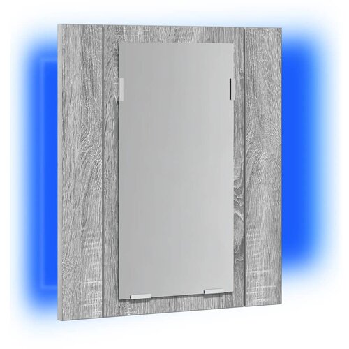  LED kupaonski ormarić s ogledalom boja hrasta 40x12x45cm drveni Siva Slike