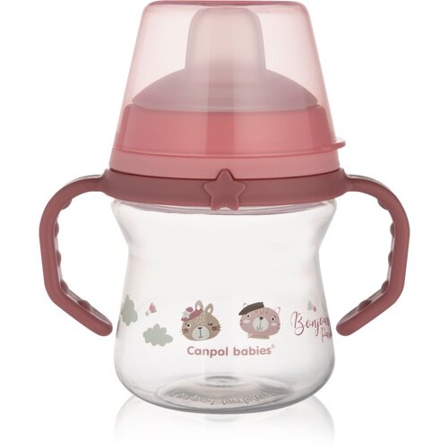 Canpol Bonjour Paris FirstCup &amp;scaron;alica s ručkama Pink 6m+ 150 ml Slike
