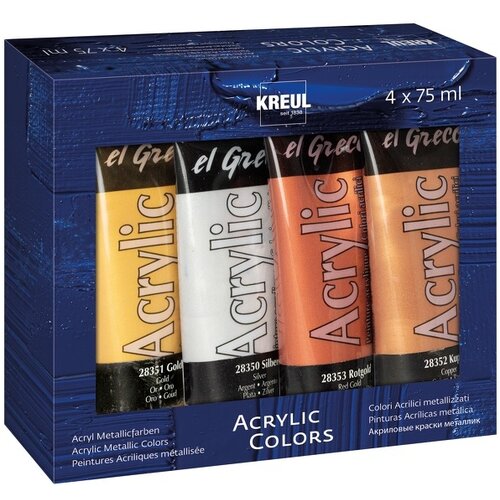  Metalik akrilne boje El Greco - Kreul - set 4 x 75 ml (akrilne boje) Cijene